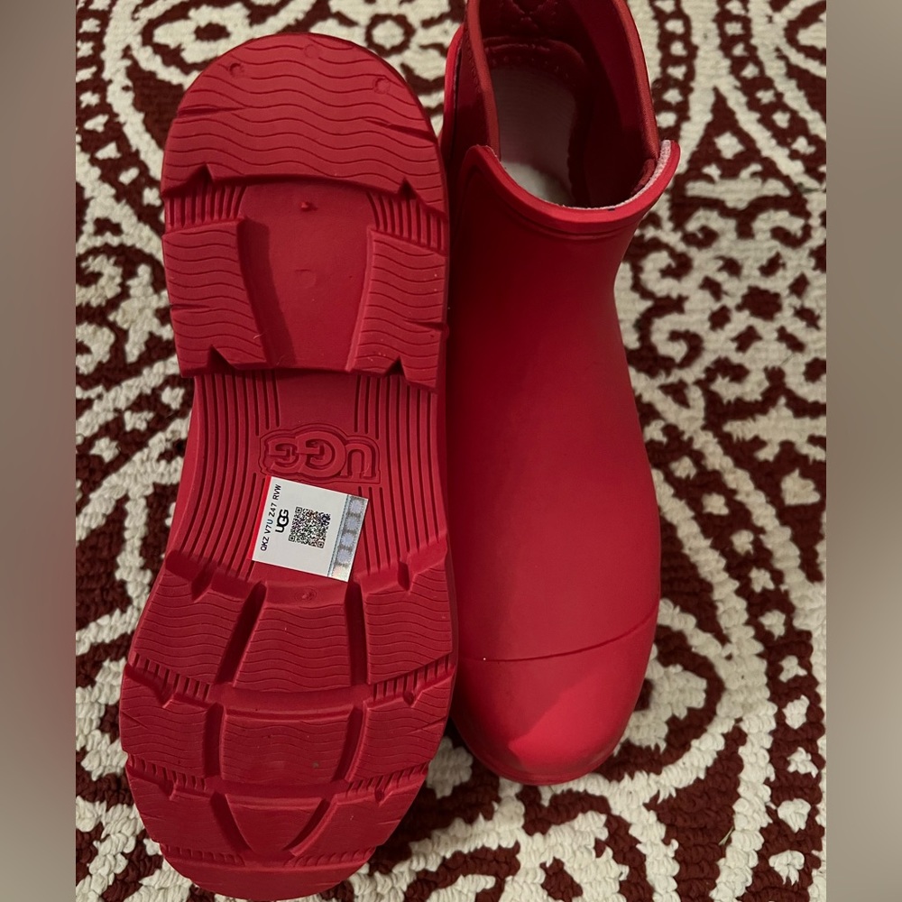 Red UGG rubber booties